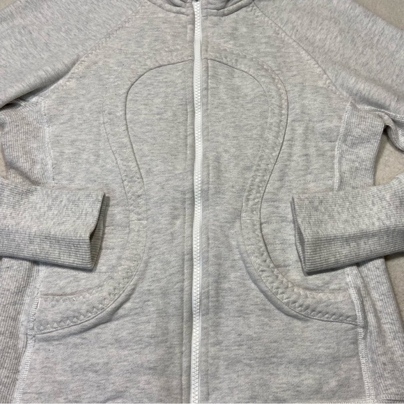 LULULEMON Womens Calm & Cozy Jacket Light Gray Size 4 - Picture 5 of 13